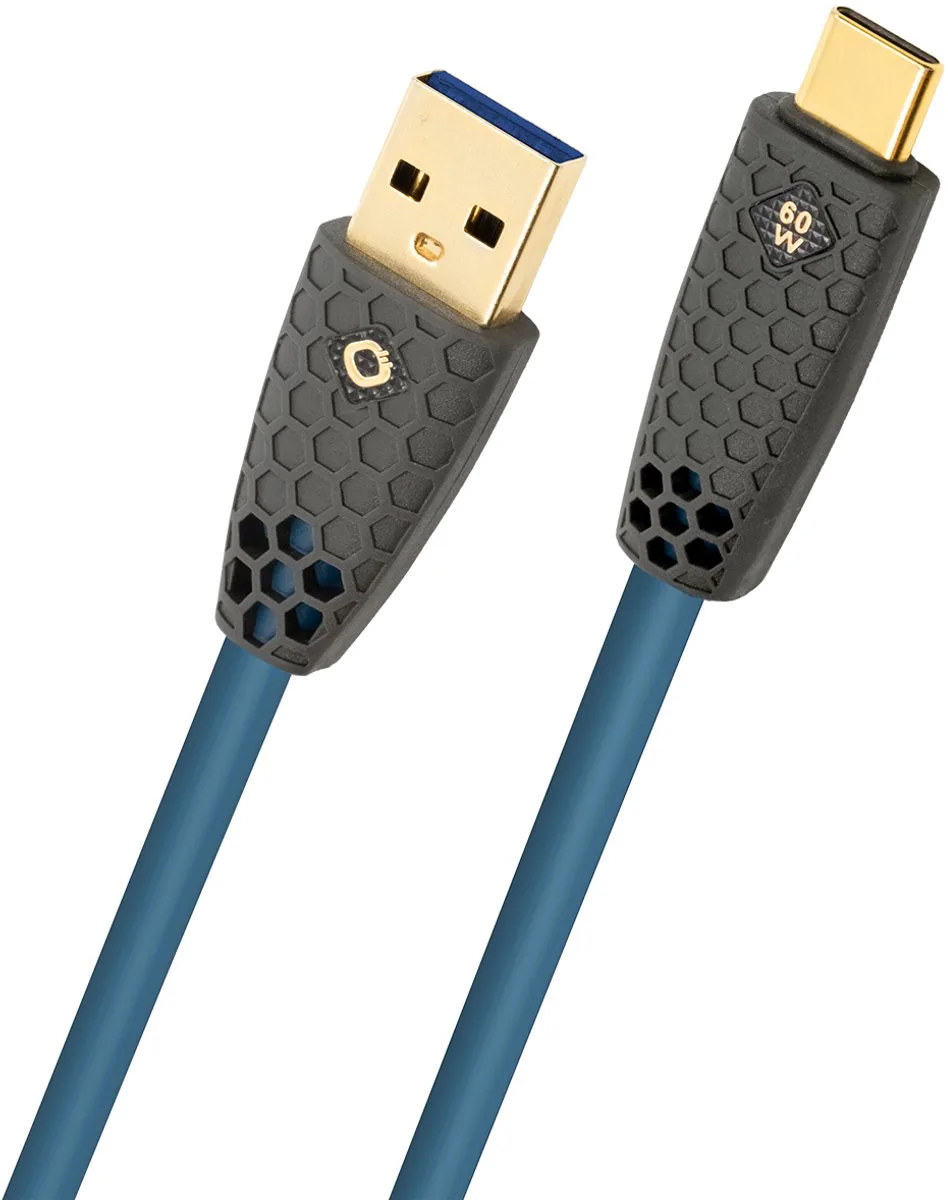 D1C9561 USB-kabel USB-A stekker, USB-C stekker 1 m Afscherming gevlochten van Oehlbach in Petrol – productfoto