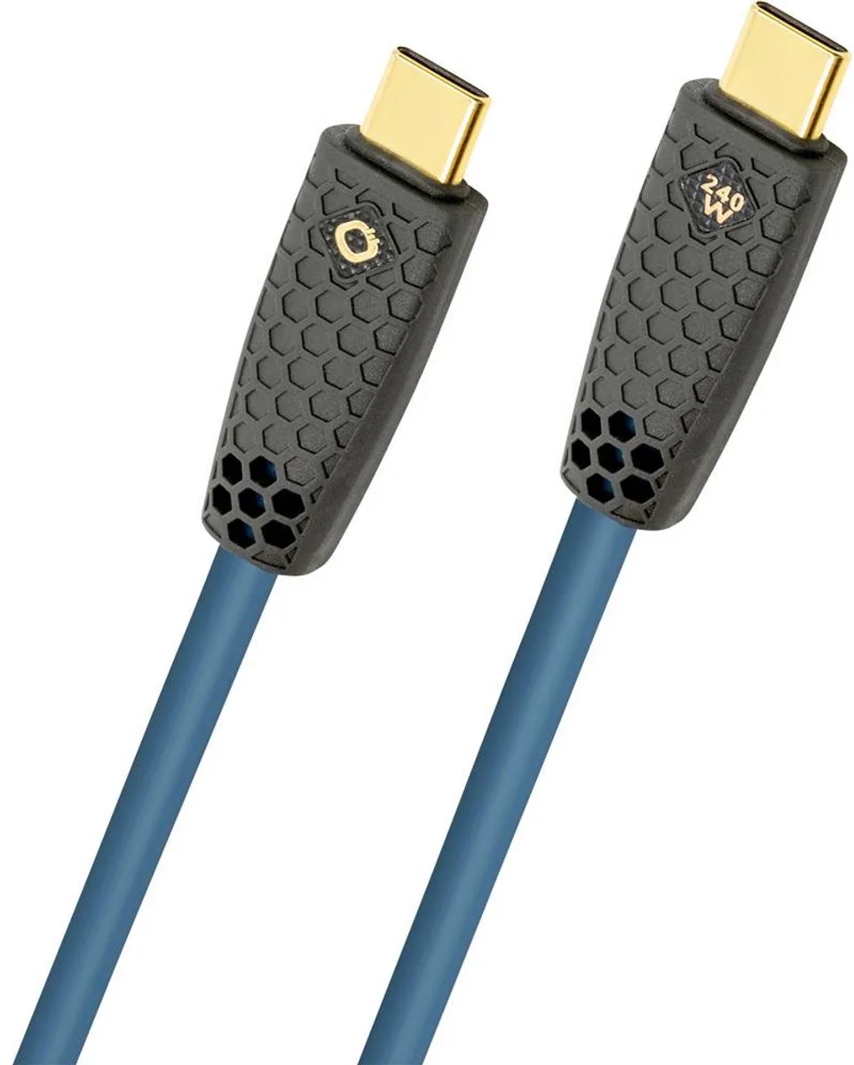 Câble USB-C USB-C® mâle 1 m pétrole blindage par tresse, gaine TPE D1C9576 de Oehlbach en Petrol – photo produit