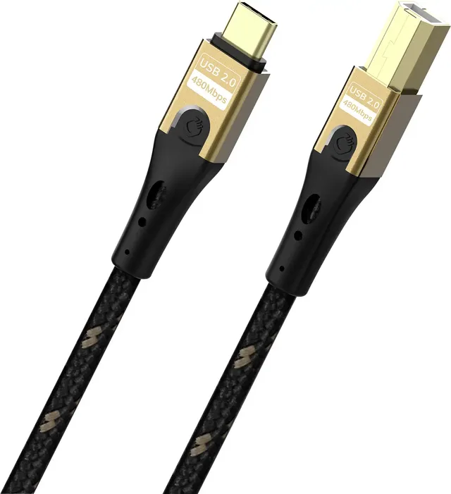 USB-C kabel USB 2.0 USB-C®, USB-B-hanstik 3 m Flettet afskærmning D1C9549