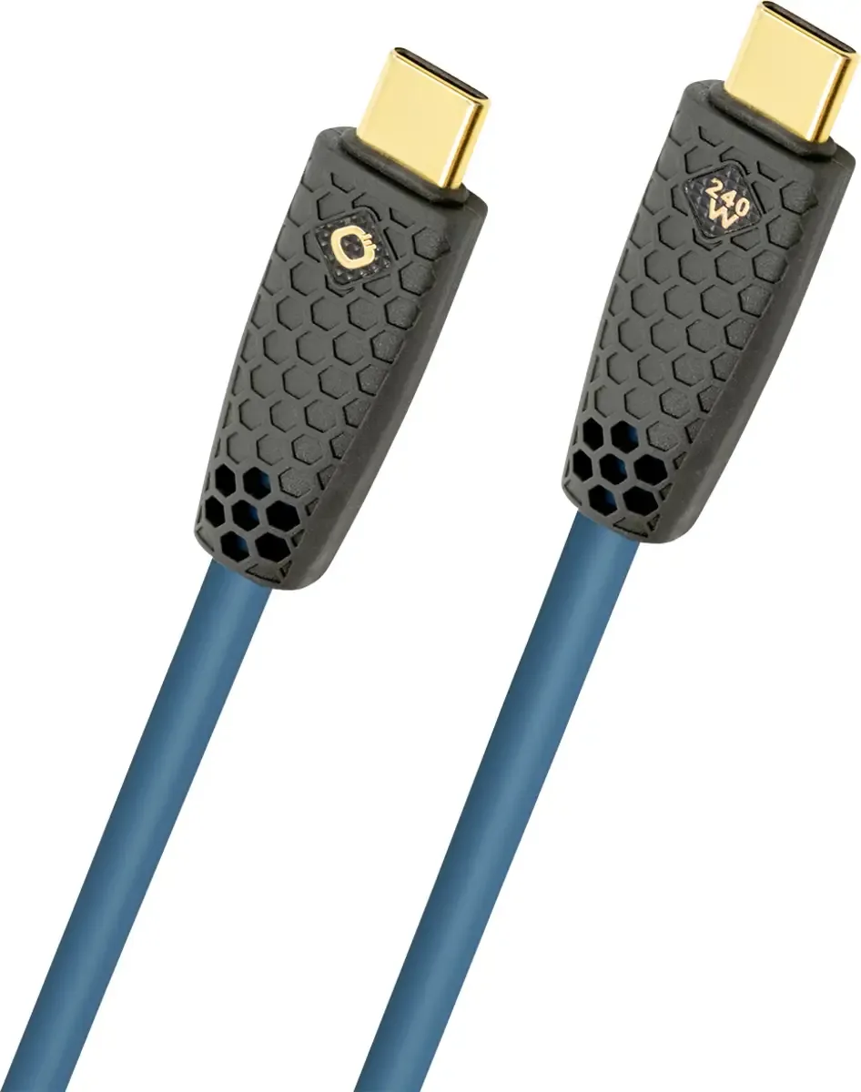 USB-C kabel USB-C® stik 0.5 m Flettet afskærmning, forgyldte stik D1C9565 från Oehlbach i Petrol – produktbild