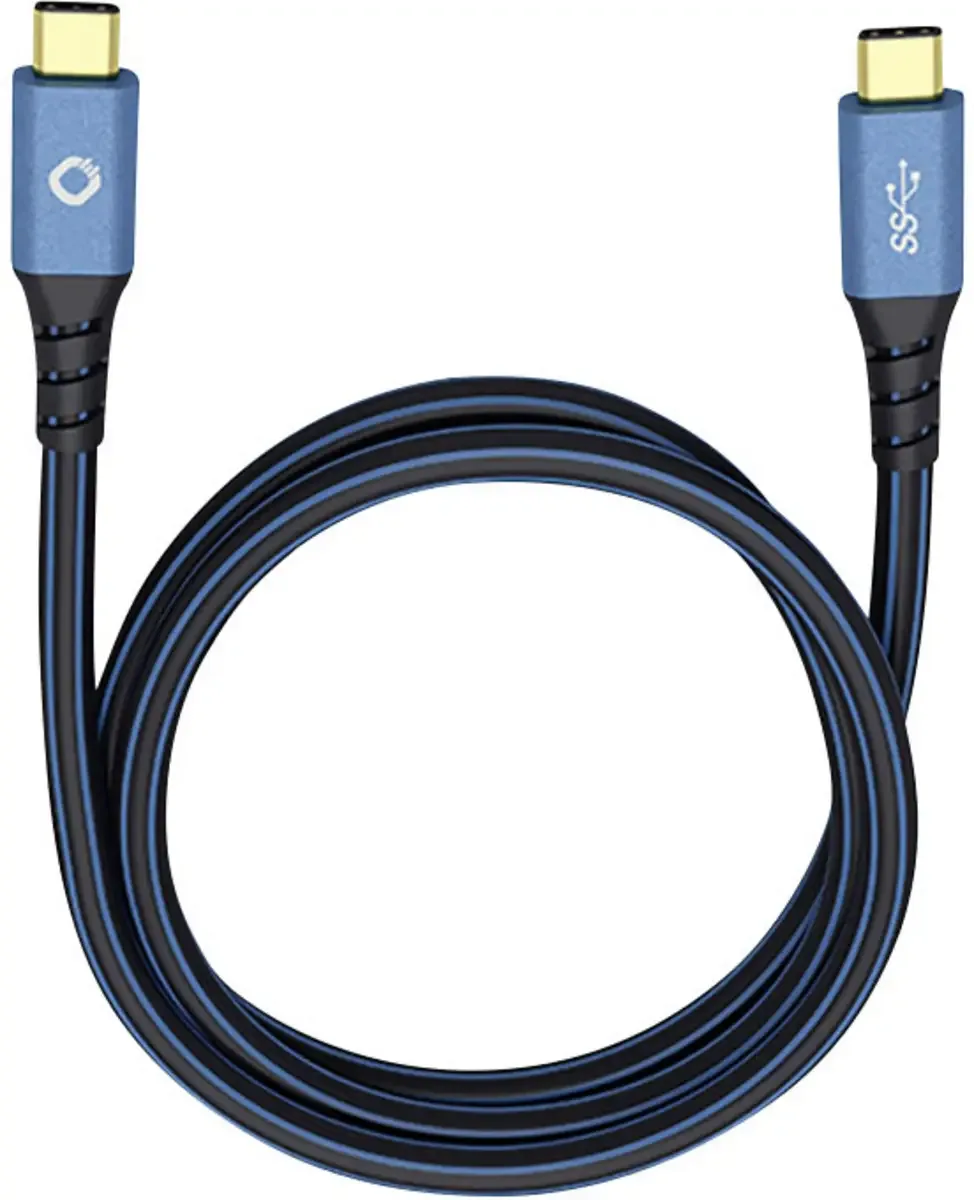 USB-kabel USB 3.2 Gen1 USB-C® stik, USB-C® stik 0.50 m forgyldte stik 9350 by Oehlbach in Blue – product photo