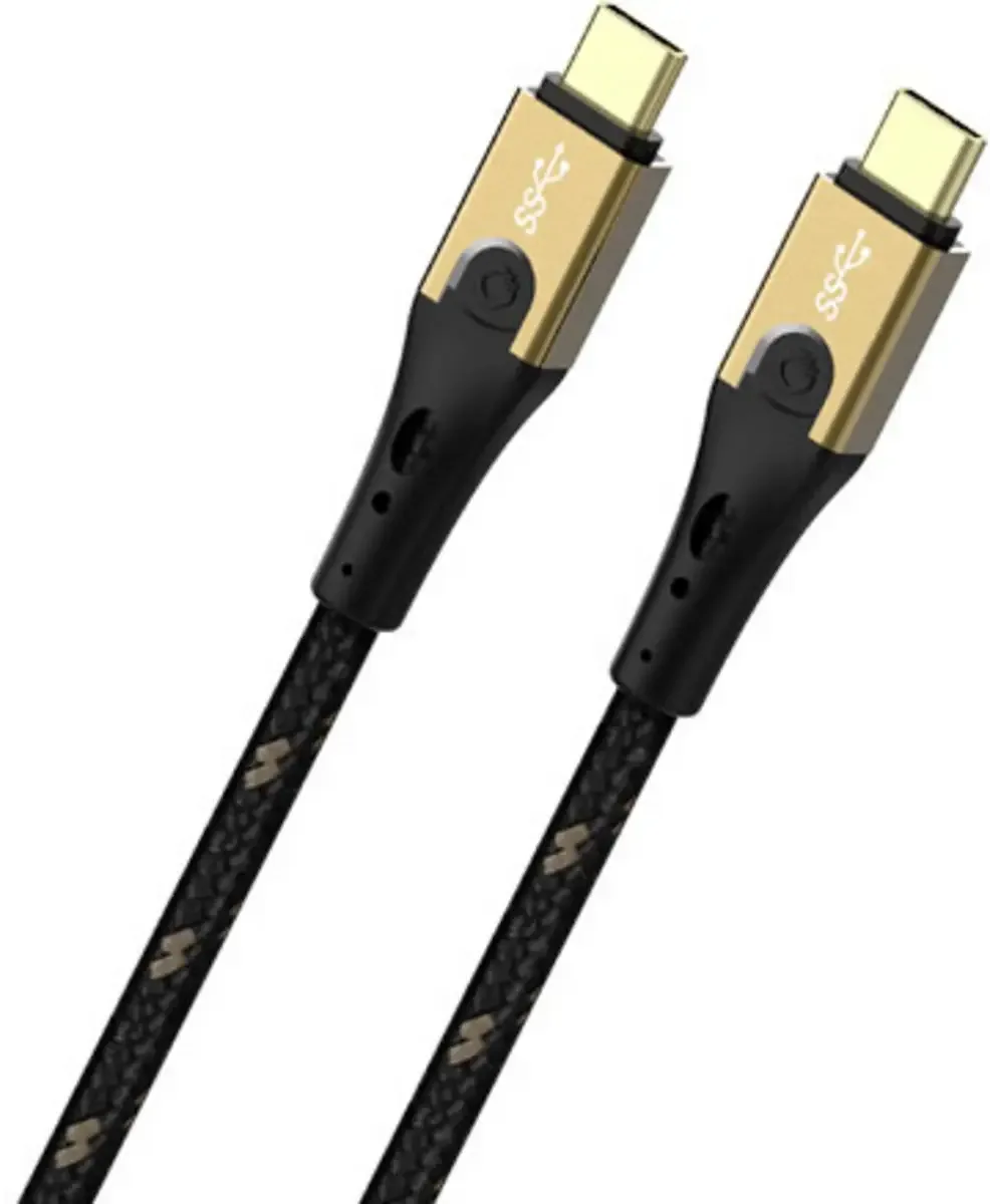 Câble USB USB 3.2 Gen2 USB-C® mâle, USB-C® mâle 1.00 m noir/or blindage triple D1C9531 de Oehlbach en Noir, Or – photo produit