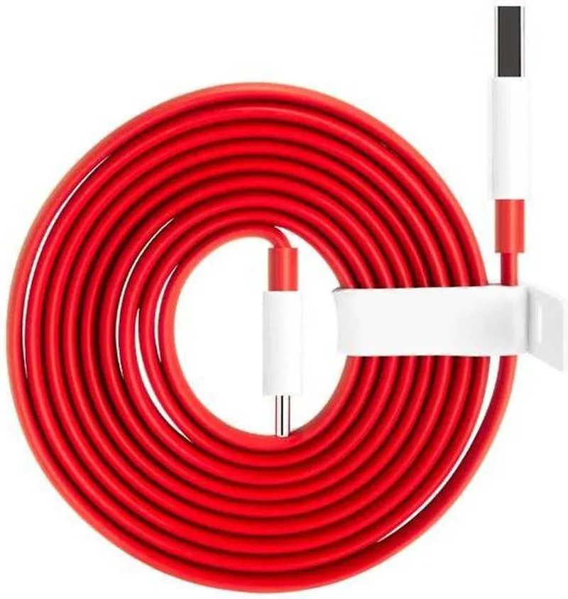 Originele OnePlus USB-C Dash Fast Charge Kabel Plat - Rood de OnePlus en Blanc – photo produit