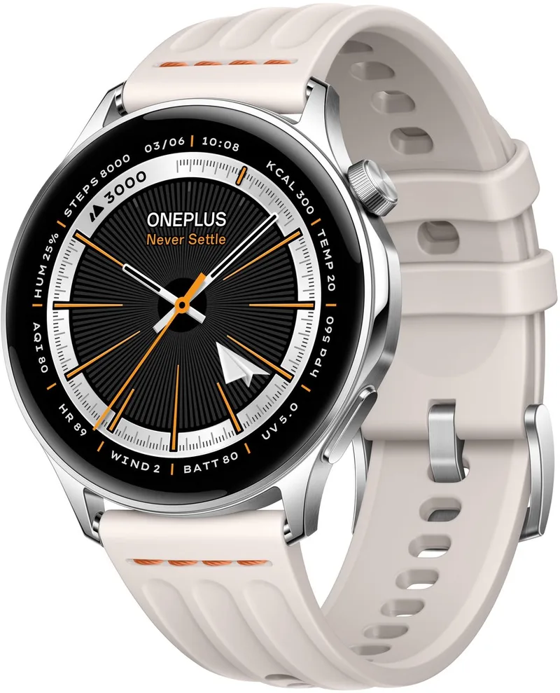 Watch Lite - Smartwatch - Zilverkleurig Steel von OnePlus in Weiß – Produktfoto