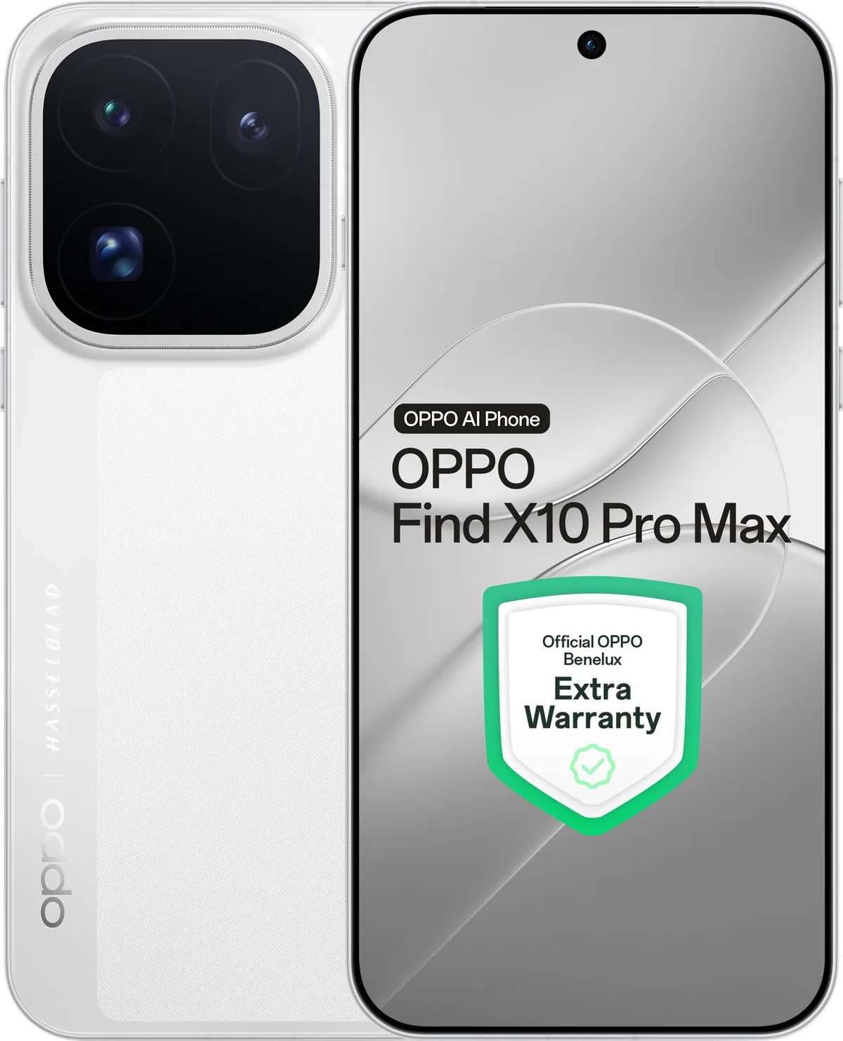 Find X10 Pro Max 12+512GB Luna White - Extra Garantie fra OPPO i Hvid – produktbillede