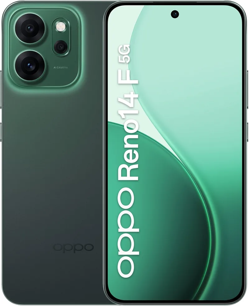 Reno14 F 5G - 256GB från OPPO i Grön – produktbild