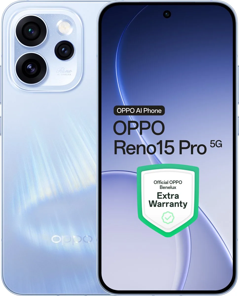 Reno15 Pro 5G 12+512GB Aurora Blue - Extra Warranty de OPPO en Bleu – photo produit