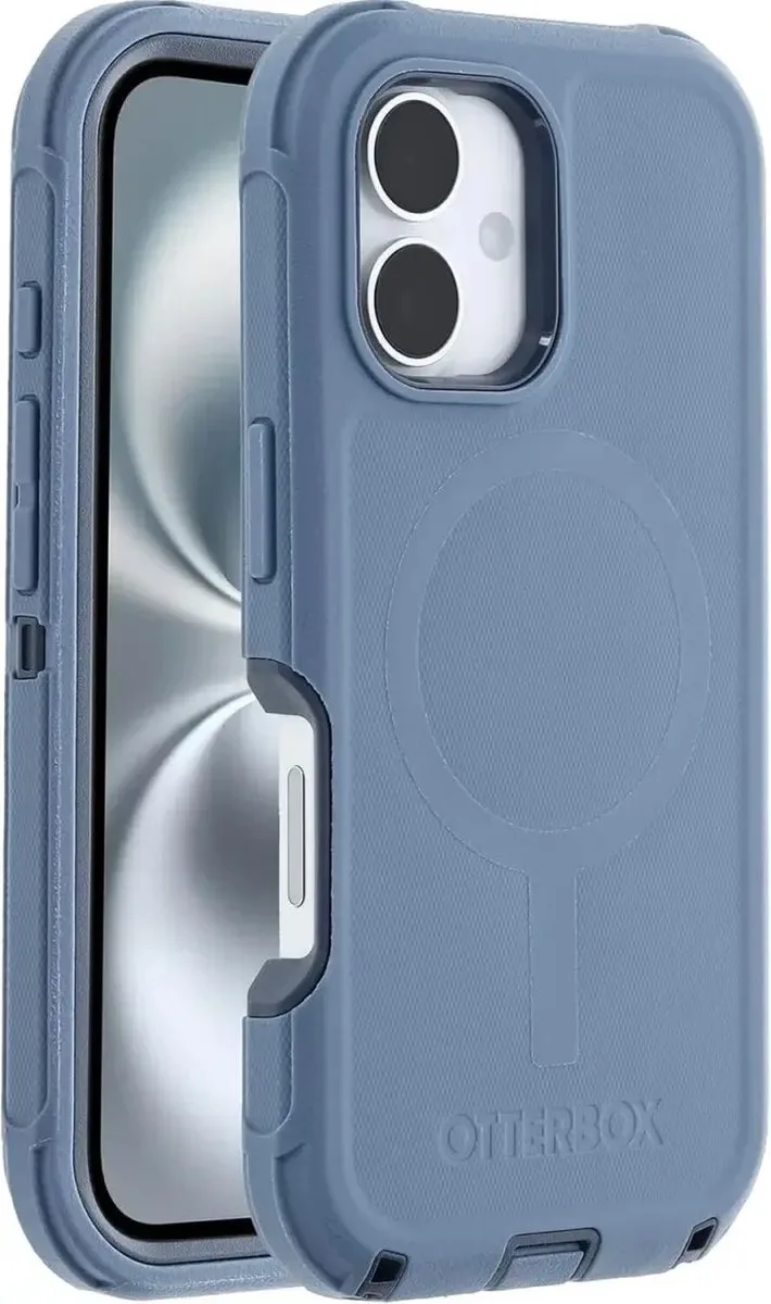 Defender Mag geschikt voor iPhone 16 Hoesje - baby blue jeans | baby blue jeans by OtterBox in Blue – product photo