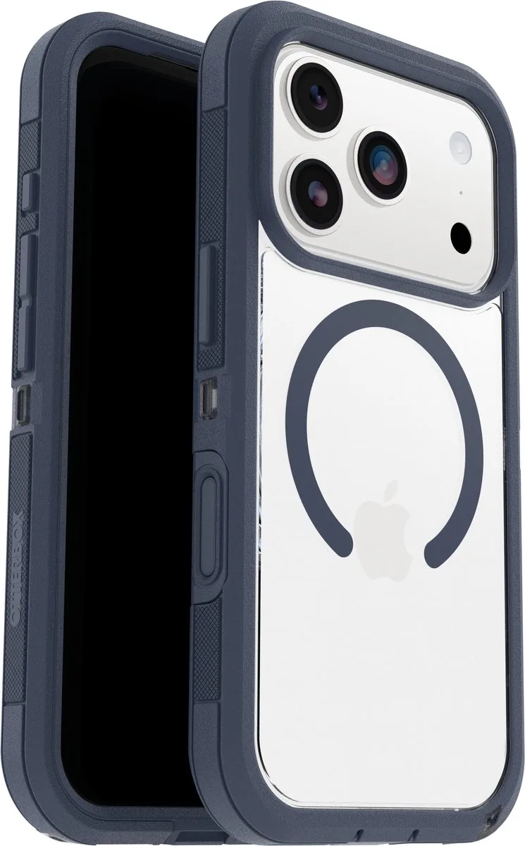 Defender Pro - Geschikt voor iPhone 17 Pro hoesje - Magsafe Backcover - Blauw/Transparant by OtterBox in Blue – product photo
