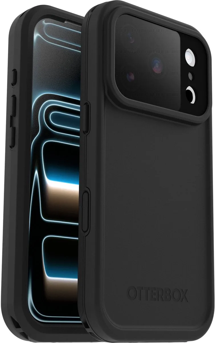 Fre Hoesje Geschikt voor Apple Iphone 17 Pro | Compatibel met MagSafe / Qi2 | Full Protect Case | Waterdicht | IP68 | Duurzaam från OtterBox i Svart – produktbild