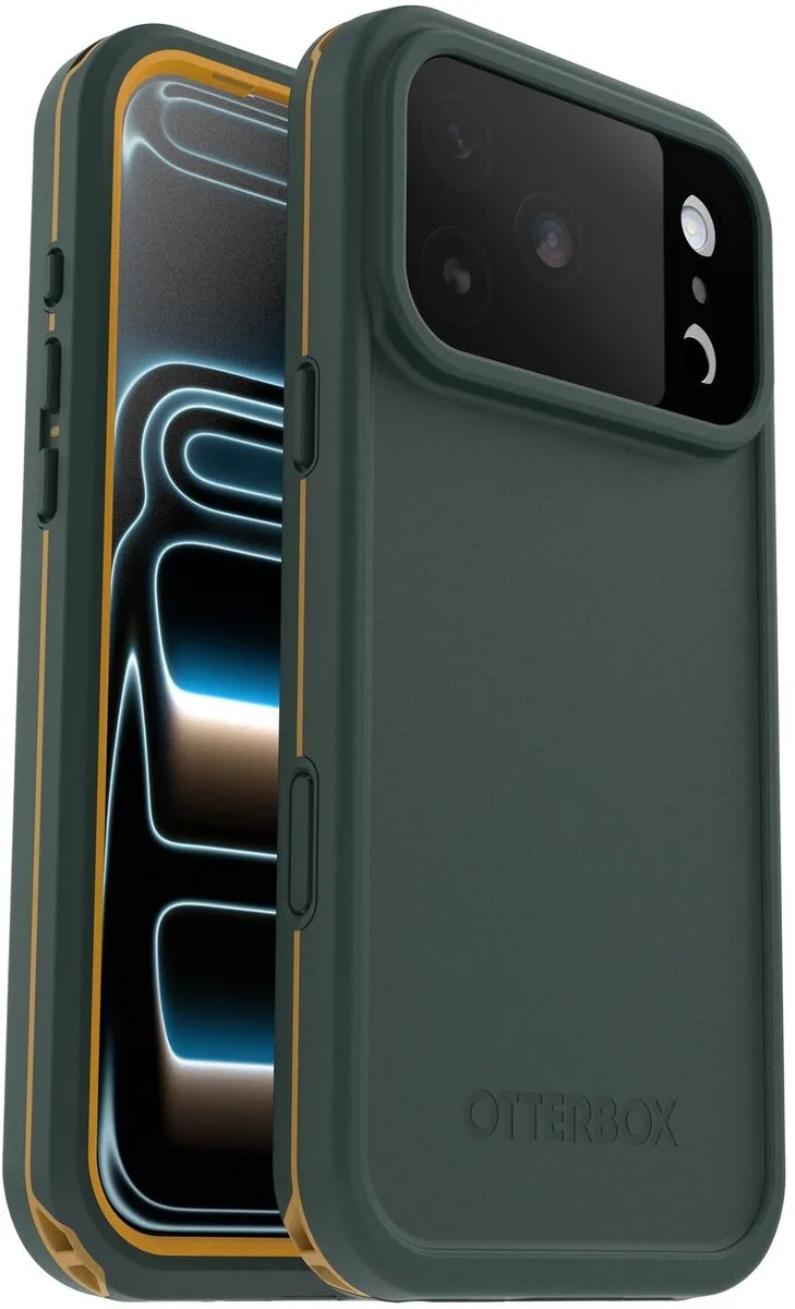 Fre Hoesje Geschikt voor Apple iPhone 17 Pro Max | Compatibel met MagSafe / Qi2 | Full Protect Case | Waterdicht | IP68 | Duurzaam by OtterBox in Green – product photo