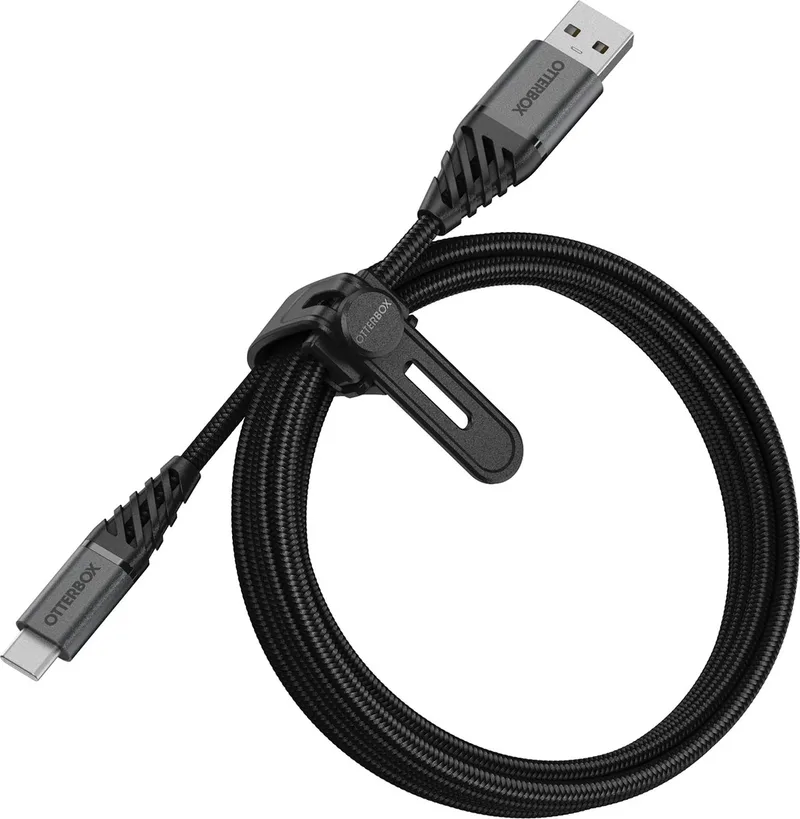 Premium USB naar USB-C Kabel- 2M von OtterBox in Schwarz – Produktfoto