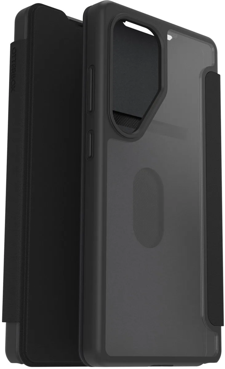 React Folio - Hoesje Geschikt voor Samsung Galaxy S25 Ultra - Book Case met Pasjeshouder voor 1 Pasje van OtterBox in Zwart – productfoto