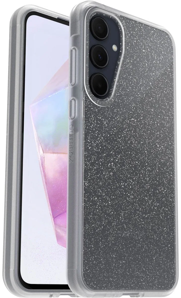React - Geschikt voor Samsung Galaxy A35 - Hoesje Back Cover - Glitter fra OtterBox i Gennemsigtig – produktbillede
