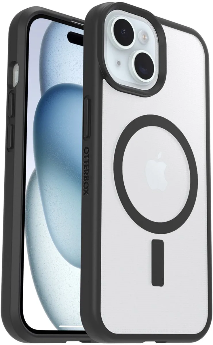 React Hoesje Geschikt voor Apple iPhone 17e/16e/15/14/13 | Compatibel met MagSafe / Qi2 | Back Cover Zwart de OtterBox en Transparent, Noir – photo produit