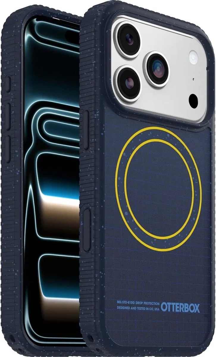 Sole Series Hoesje Geschikt voor Apple iPhone 17 Pro | Back Cover | Compatibel met MagSafe | Met Draaglus | Gerecycled | Real Quiet fra OtterBox i Blå – produktbillede