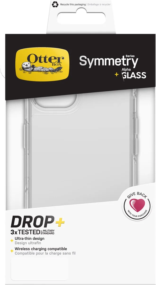 Symmetry Backcover + Alpha Glass Screenprotector voor de iPhone 13 hoesje by OtterBox in Transparent – product photo