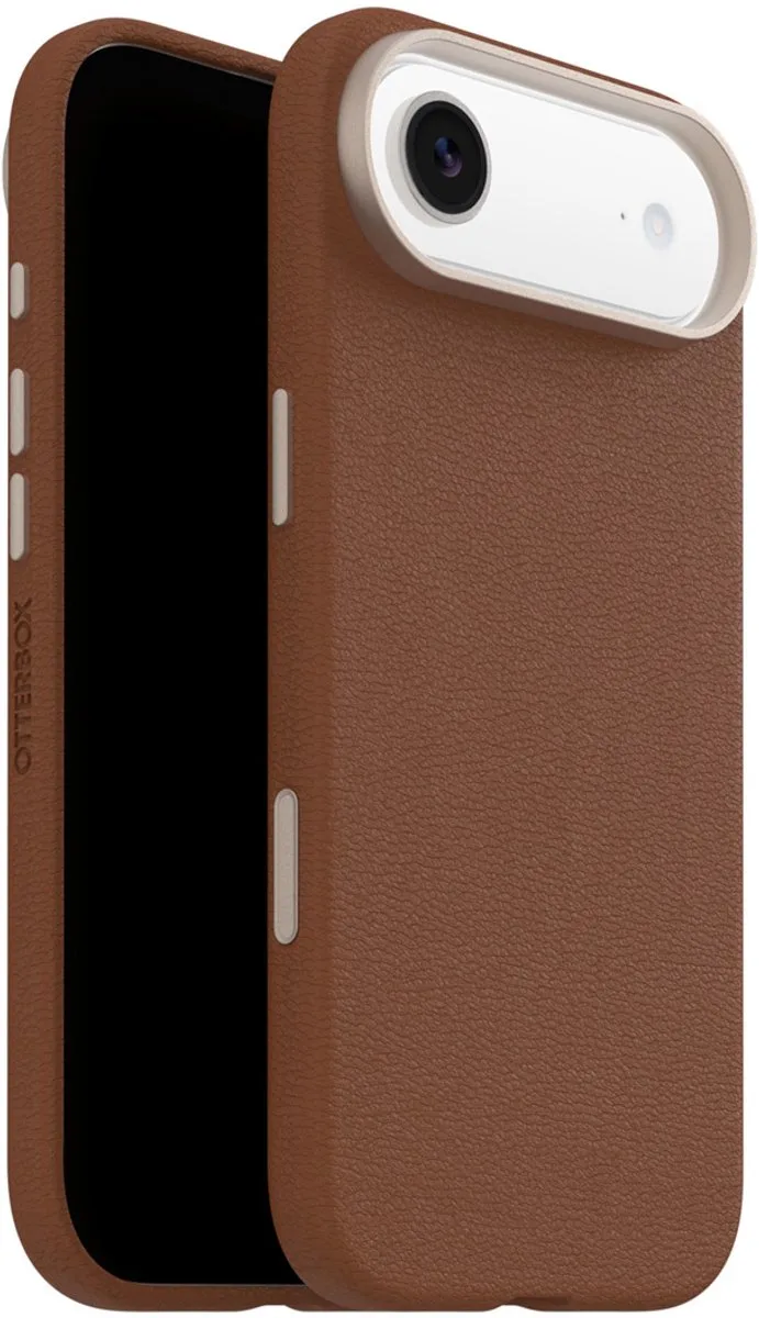 Symmetry Cactus - Geschikt voor iPhone 17 Air - Leren Backcover Magsafe - Desert Sadle by OtterBox in Brown – product photo