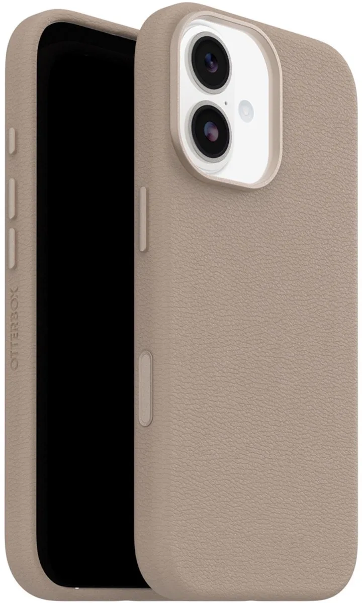 Symmetry Cactus - Geschikt voor iPhone 17 - Leren Magsafe Backcover de OtterBox en Beige – photo produit