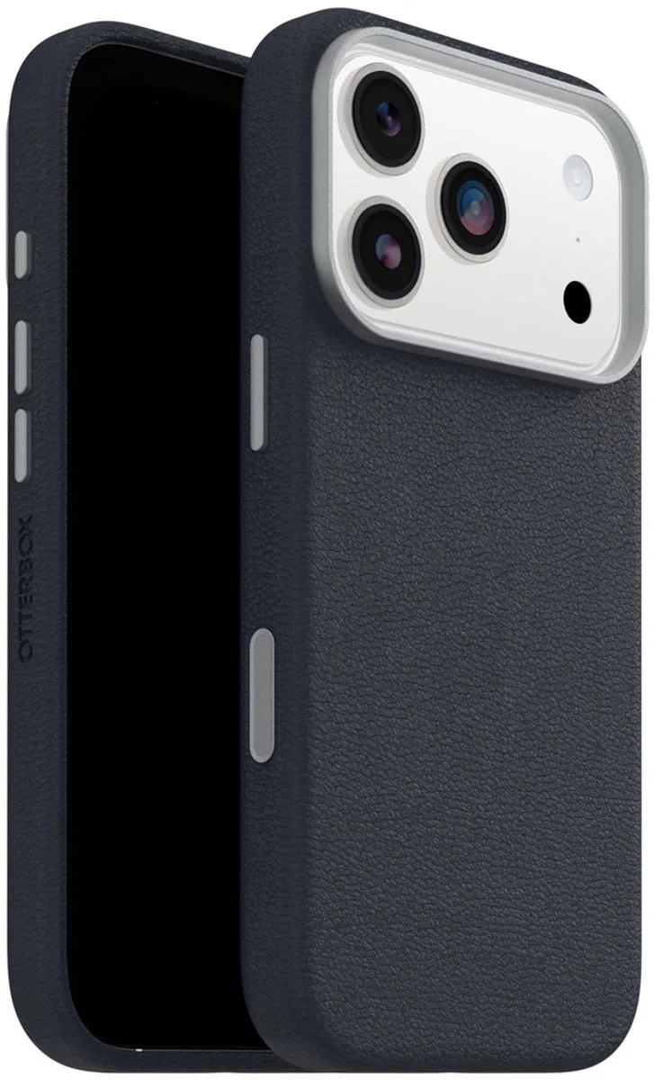 Symmetry Cactus - Geschikt voor iPhone 17 Pro - Leren Magsafe Backcover - Riverside Blue från OtterBox i Blå – produktbild