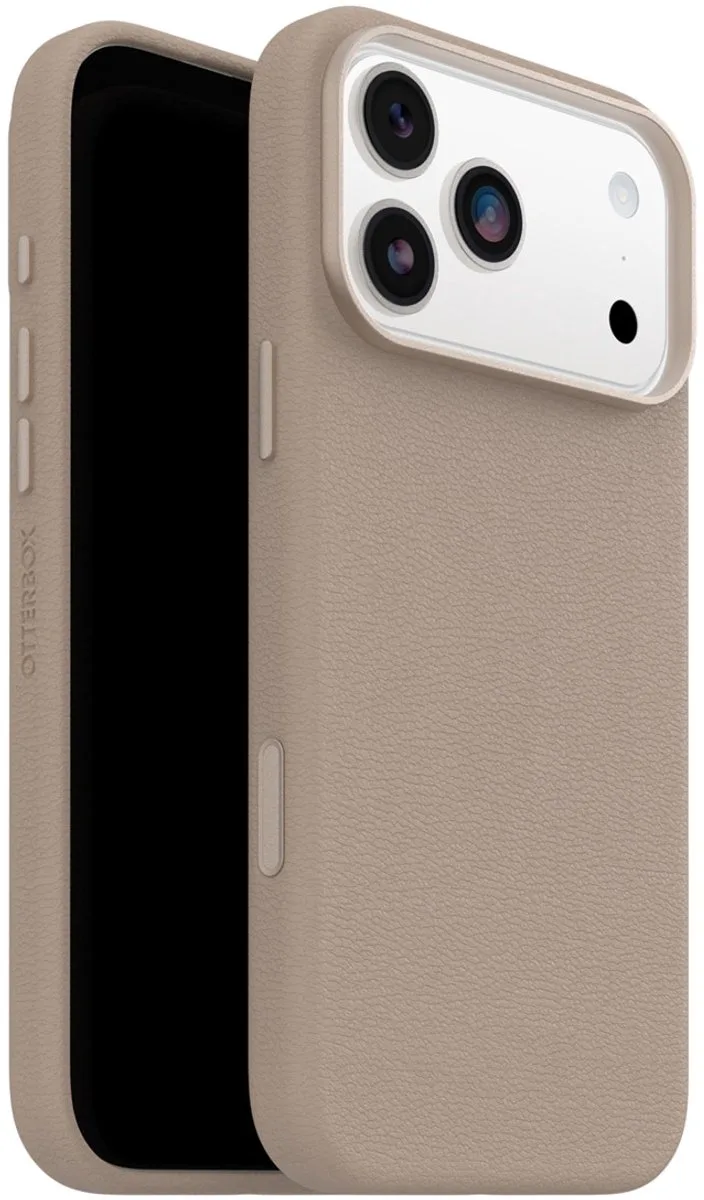 Symmetry Cactus - Geschikt voor iPhone 17 Pro Max - Leren Magsafe Backcover by OtterBox in Grey – product photo