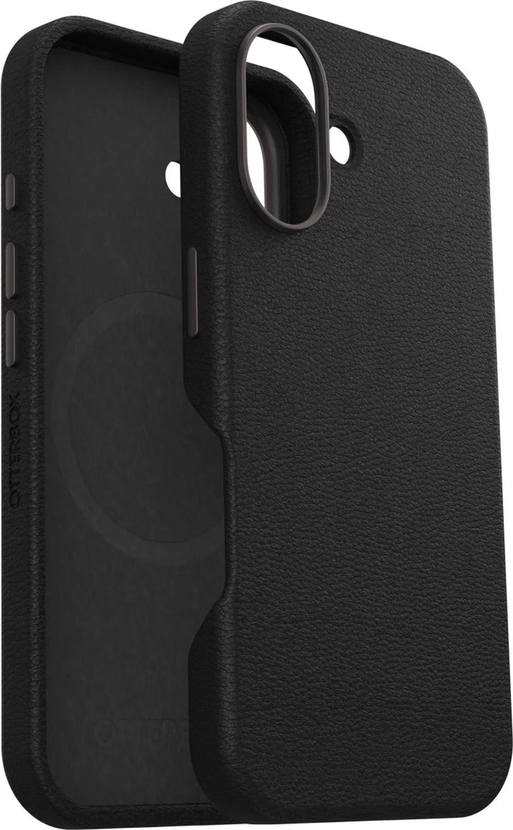Symmetry Cactus Leather Case Apple iPhone 16 Noir Ash von OtterBox in Schwarz – Produktfoto