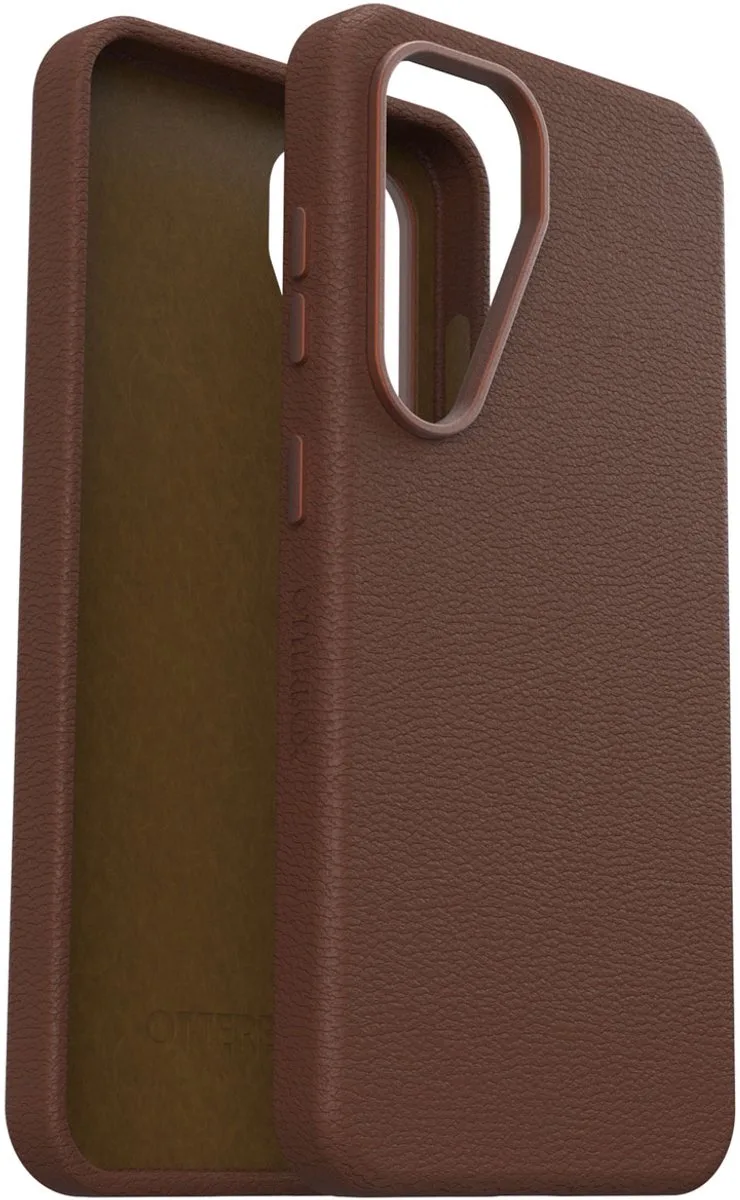 Symmetry Cactus leren Backcover geschikt voor Samsung Galaxy S25 - Rich Adove by OtterBox in Brown – product photo