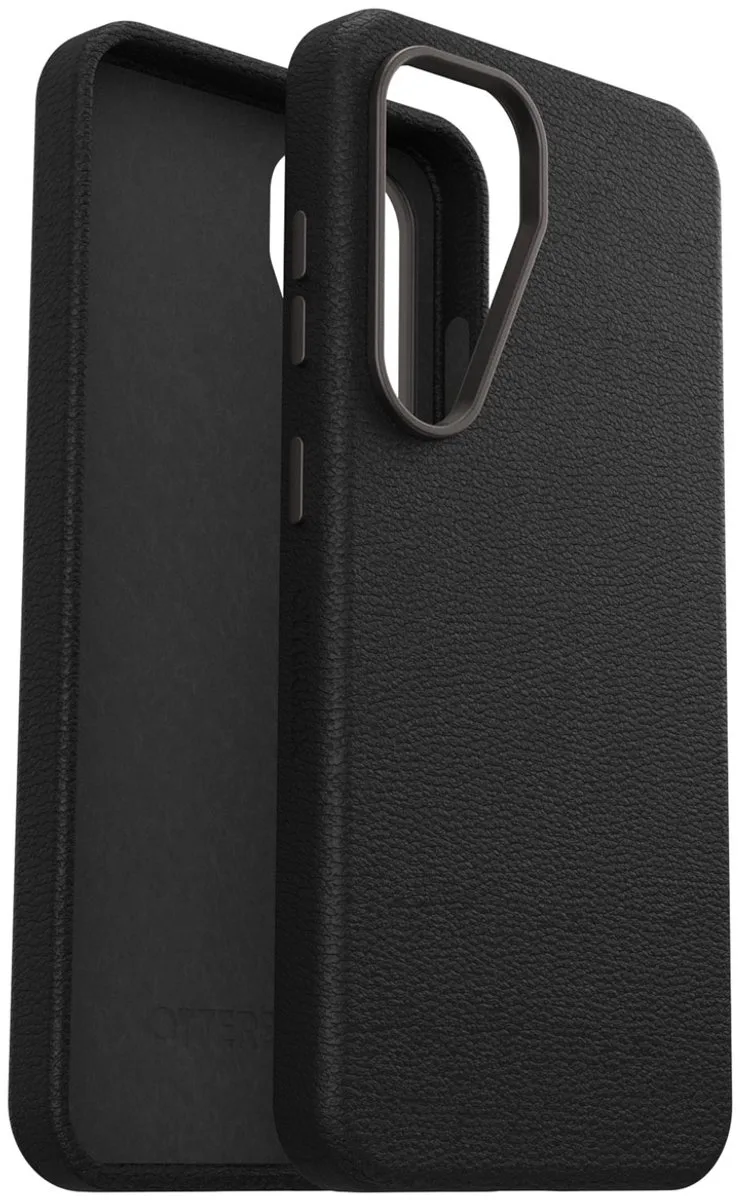 Symmetry Cactus leren Backcover geschikt voor Samsung Galaxy S25 - Noir Ash fra OtterBox i Sort – produktbillede
