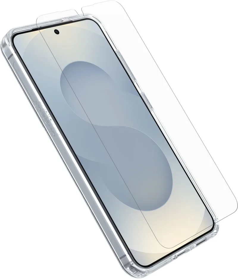 Symmetry Clear hoesje + Glass screenprotector - Geschikt voor de Samsung Galaxy S25 fra OtterBox i Gennemsigtig – produktbillede