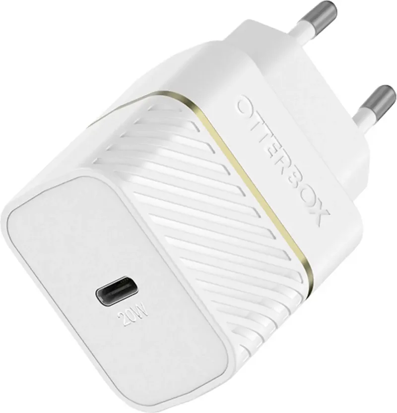 Wall USB-oplader 20 W 1x USB-C USB PD, USB PD 3.0 Snellader, Zonder kabel by OtterBox in White – product photo