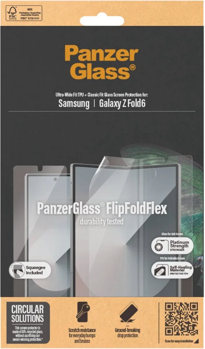 Anti-Bacterial Case Friendly Screenprotector geschikt voor Samsung Galaxy Z Fold 6 by PanzerGlass – product photo