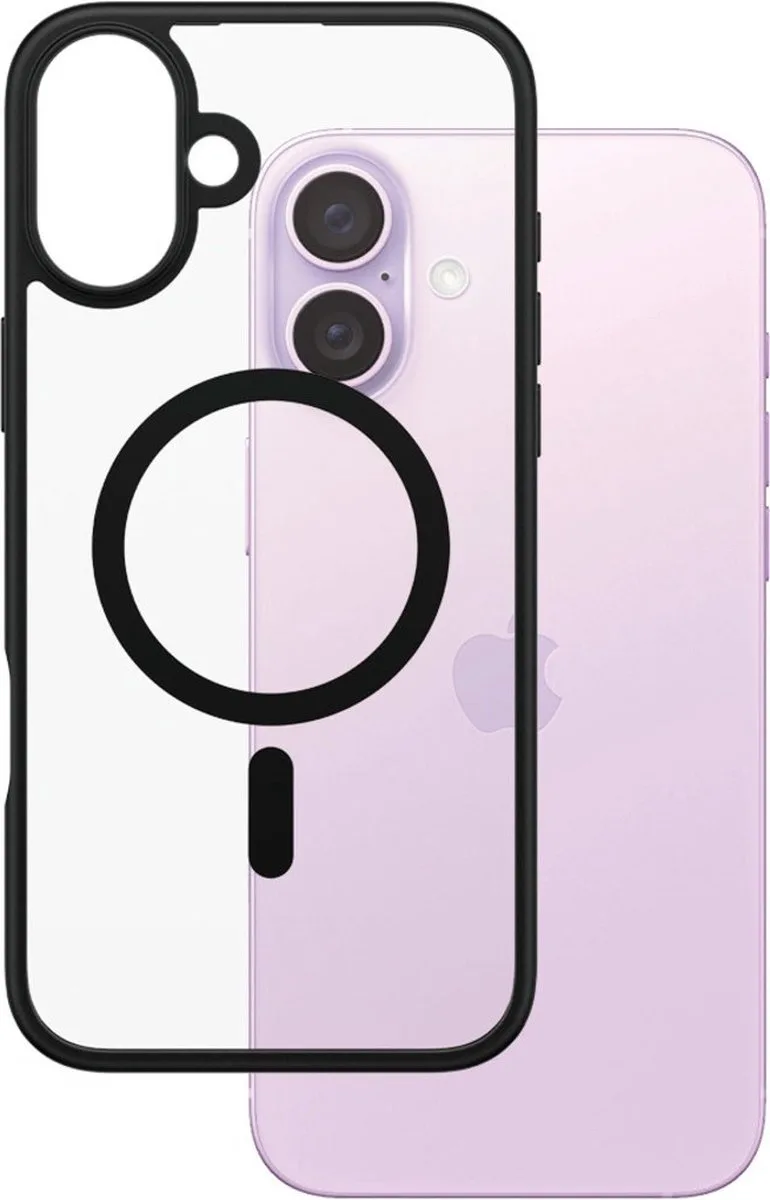 Apple iPhone 16 Plus - MagSafe HardCase Clear van PanzerGlass in Zwart – productfoto