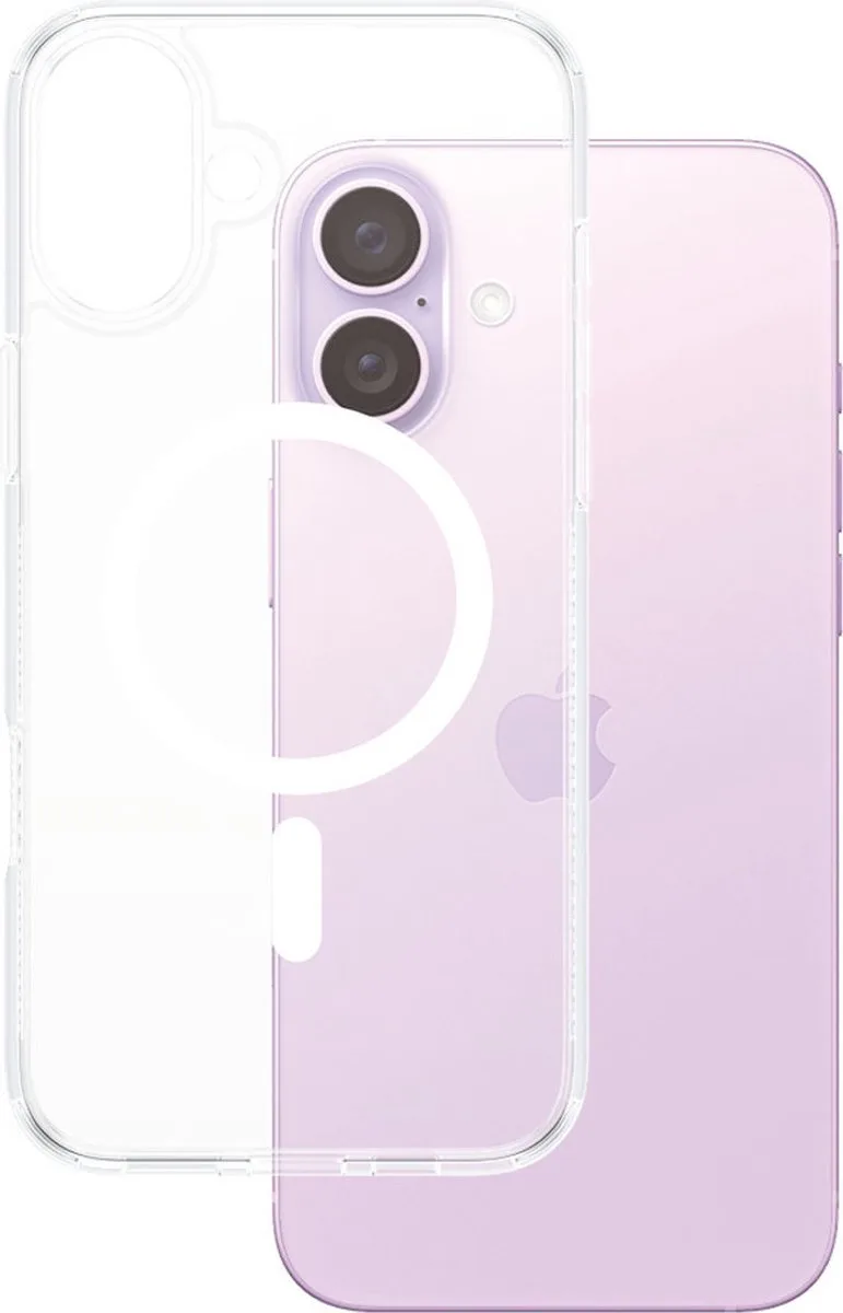 Apple iPhone 16 Plus - Wit MagSafe HardCase Clear de PanzerGlass en Transparent – photo produit