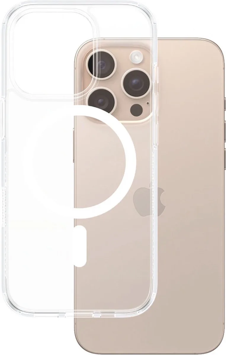Apple iPhone 16 Pro Max - Wit MagSafe HardCase Clear van PanzerGlass in Transparant – productfoto