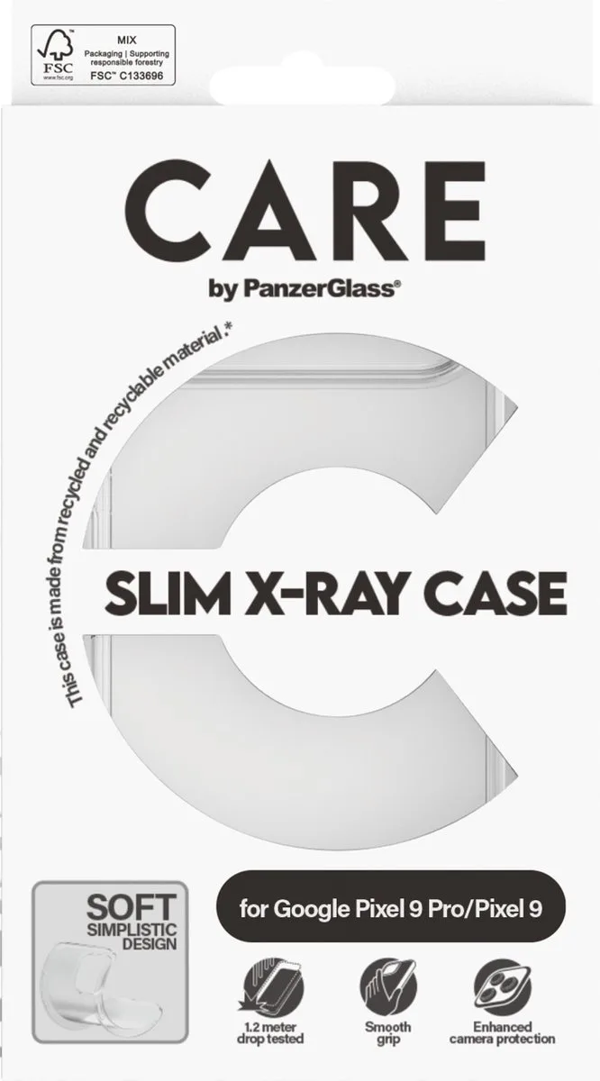 CARE by PanzerGlass Fashionable Case - X-Ray Soft Basic Google Pixel 9/9 Pro van PanzerGlass in Transparant – productfoto