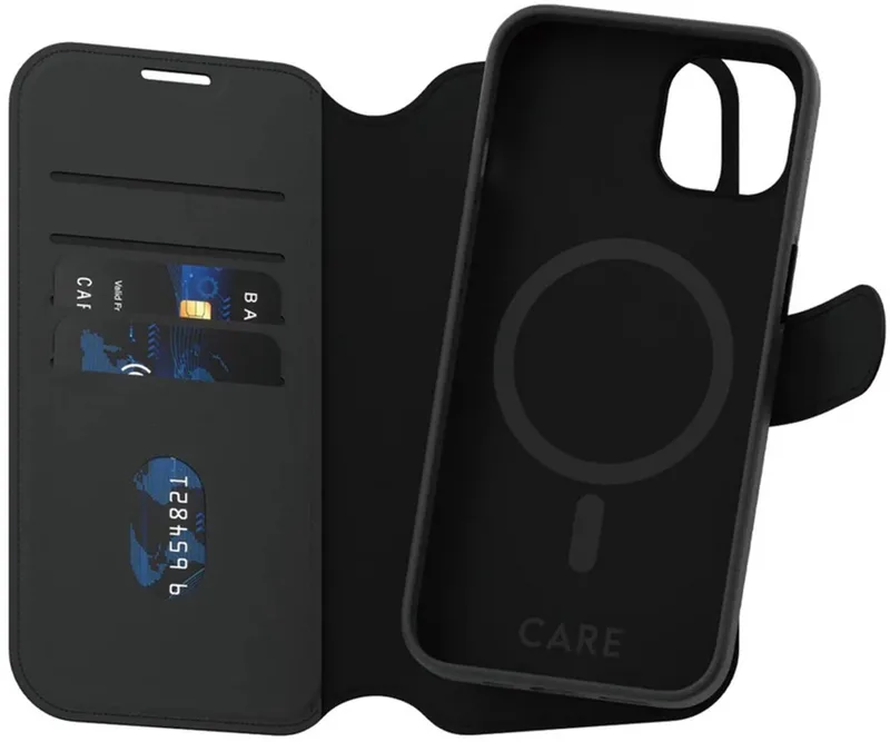 CARE by PanzerGlass Feature Case Tango Two-in-One Wallet w. MagSafe iPhone 14 van PanzerGlass in Zwart – productfoto