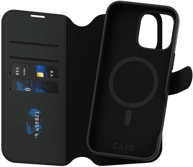 CARE by PanzerGlass Feature Case Tango Two-in-One Wallet w. MagSafe iPhone 16 Pro Max van PanzerGlass in Zwart – productfoto