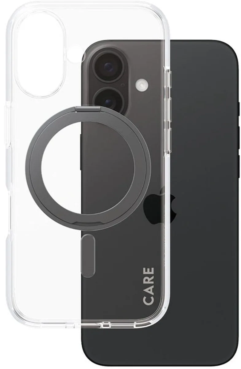 CARE by PanzerGlass Feature Case - Transparant w. - Kickstand & MagSafe iPhone 16 by PanzerGlass in Black – product photo