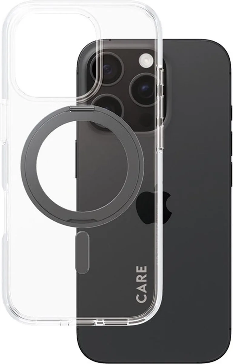 CARE by PanzerGlass Feature Case - Transparant w. - Kickstand & MagSafe iPhone 16 Pro by PanzerGlass in Black – product photo
