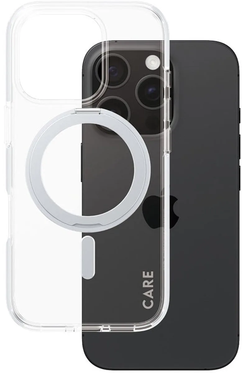 CARE by PanzerGlass Feature Case - w. - Zilver Kickstand & MagSafe iPhone 16 Pro by PanzerGlass in Transparent – product photo