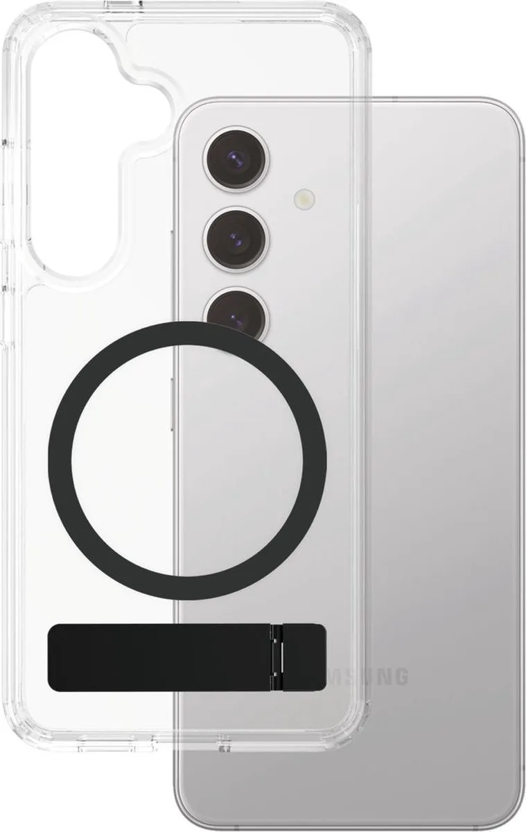 CARE by PanzerGlass Feature Case - w. - Zwart Kickstand & QI Samsung S25 Plus de PanzerGlass en Transparent – photo produit
