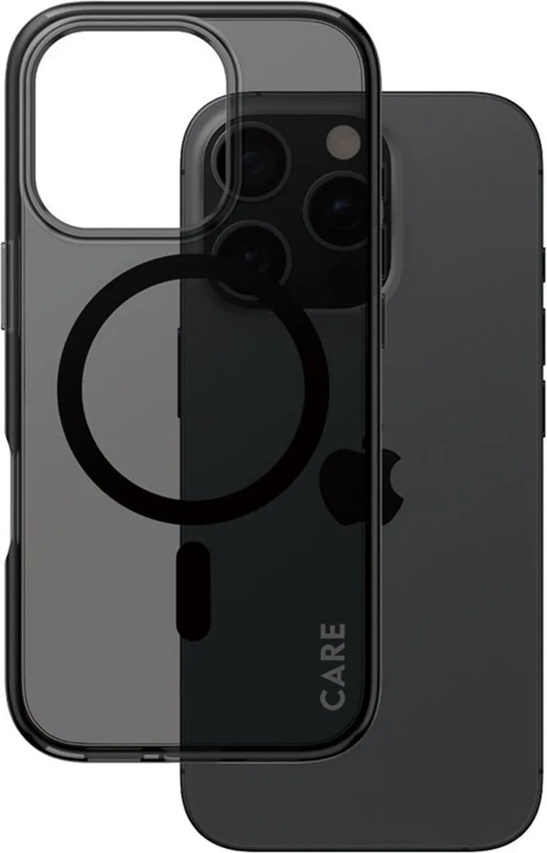 CARE by PanzerGlass Flagship Case Smokey Urban Combat w. - Zwart MagSafe iPhone 16 Pro de PanzerGlass en Transparent, Noir – photo produit