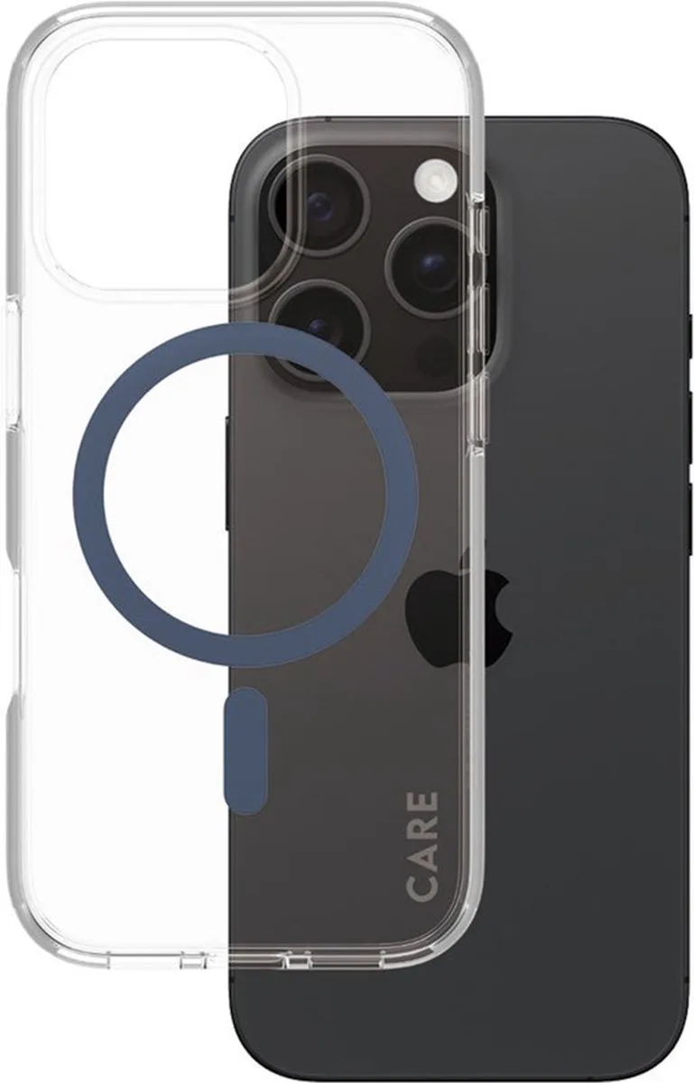 CARE by PanzerGlass Flagship Case - Urban Combat w. - Blauw MagSafe iPhone 16 Pro de PanzerGlass en Transparent – photo produit
