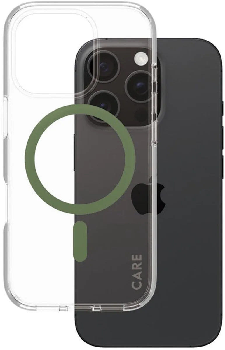 CARE by PanzerGlass Flagship Case - Urban Combat w. - Groen MagSafe iPhone 16 Pro by PanzerGlass in Transparent – product photo