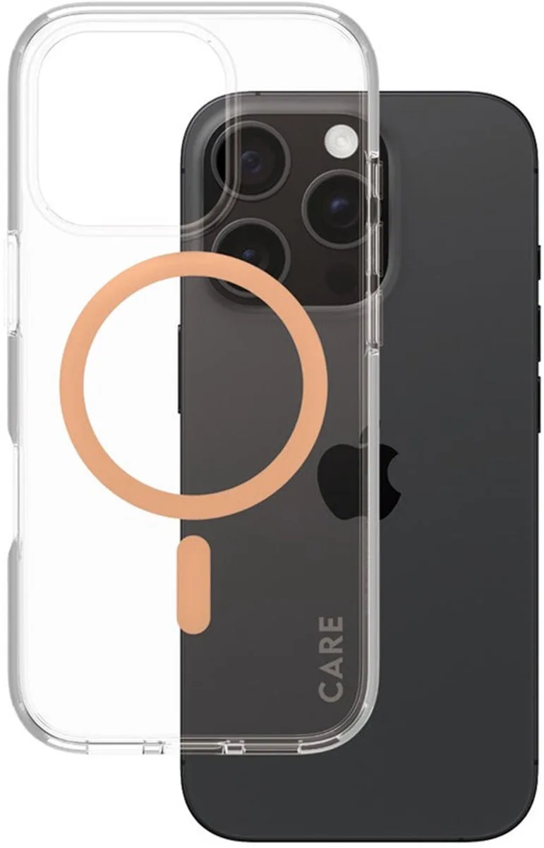 CARE by PanzerGlass Flagship Case - Urban Combat w. Peachy MagSafe iPhone 16 Pro by PanzerGlass in Transparent – product photo