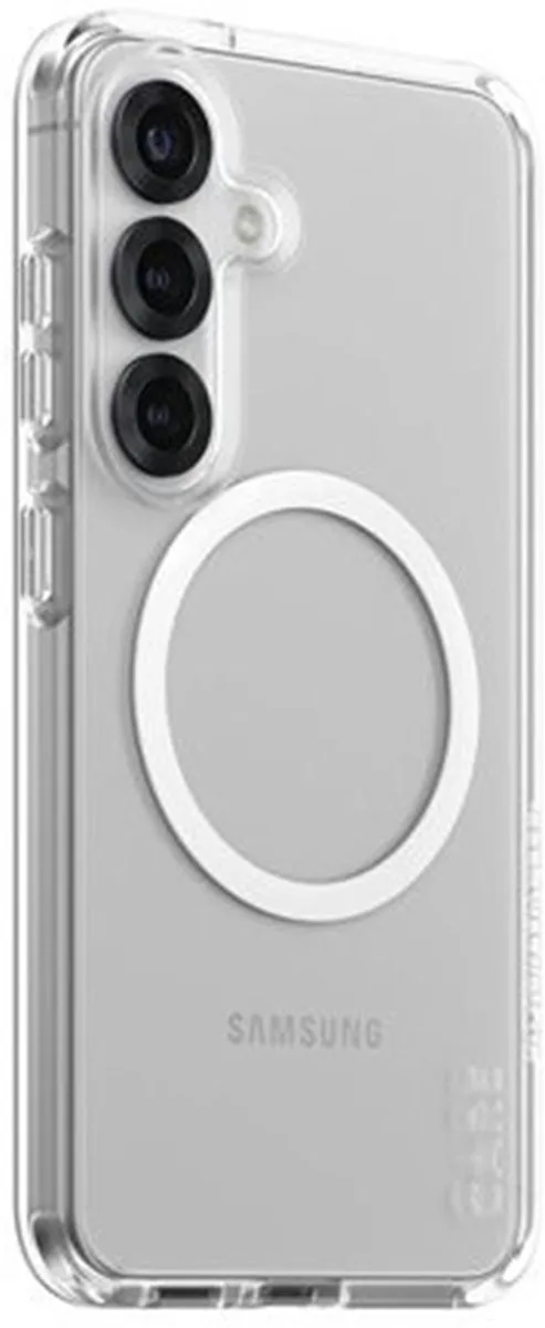 CARE by PanzerGlass Flagship Case - Urban Combat w. - Wit QI Module Samsung S25 van PanzerGlass in Transparant – productfoto