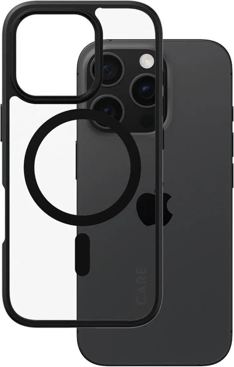 CARE by PanzerGlass Flagship Case - Urban Combat w. - Zwart Frame & MagSafe iPhone 16 Pro fra PanzerGlass i Gennemsigtig – produktbillede
