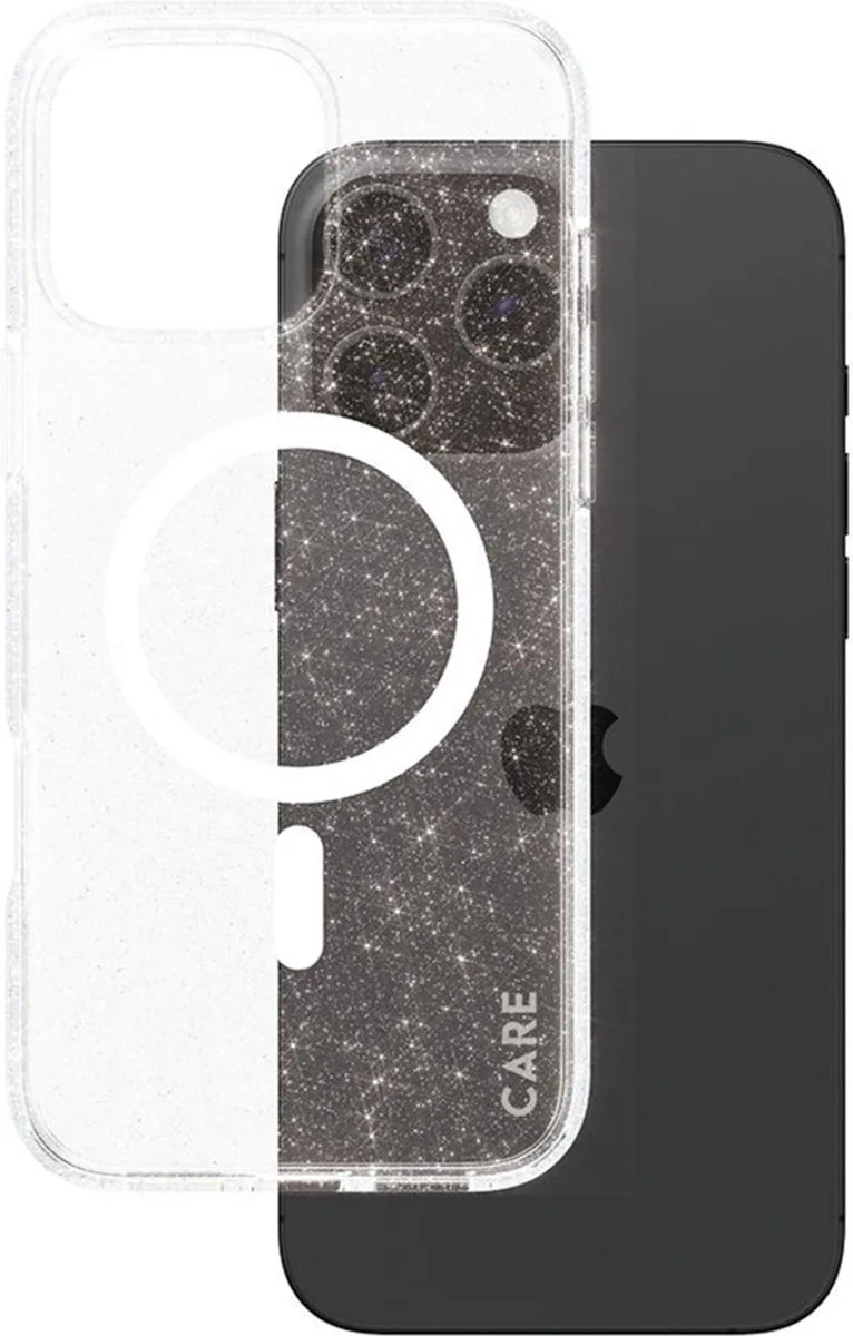 CARE by PanzerGlass Star Lit Case geschikt voor MagSafe geschikt voor iPhone 16 Pro Max - Star Lit von PanzerGlass in Weiß – Produktfoto