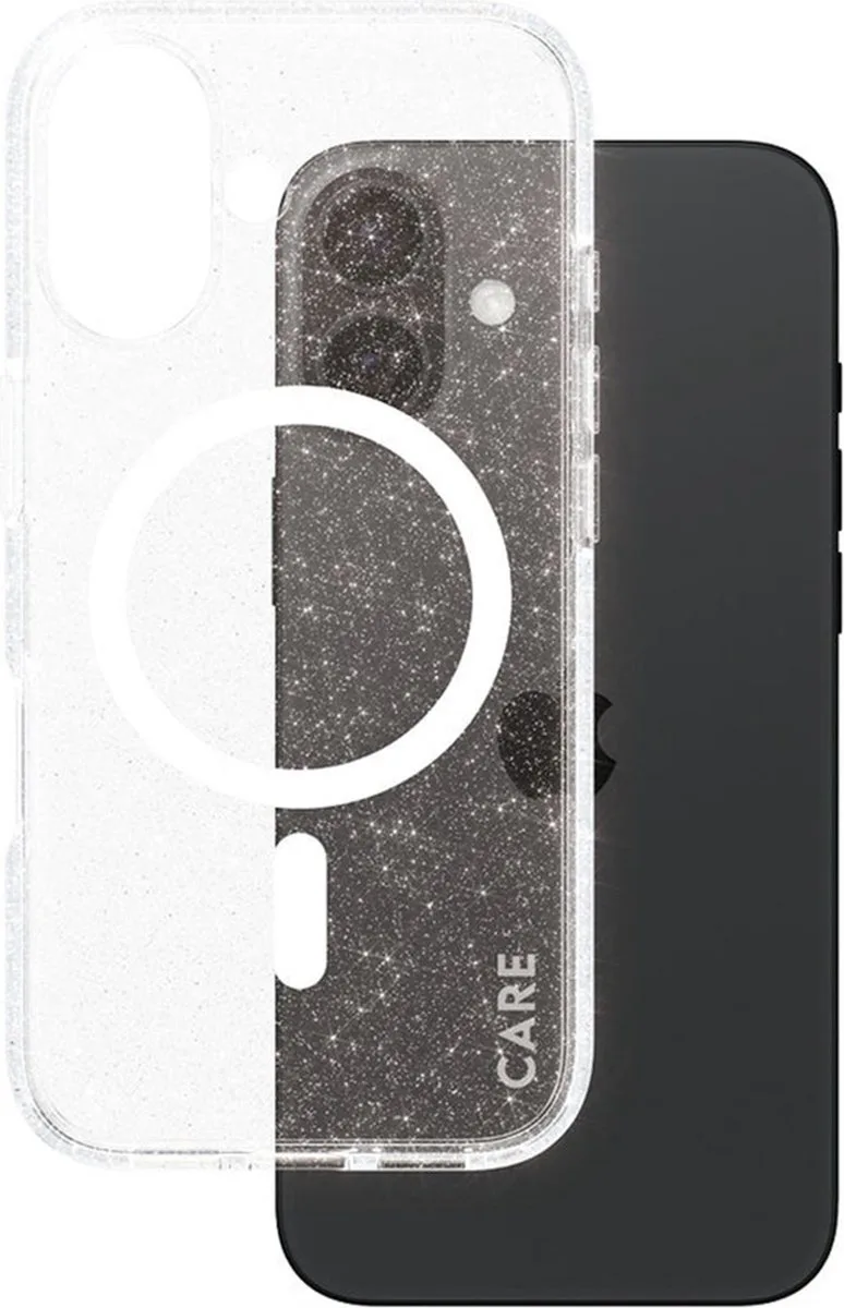 CARE by PanzerGlass Star Lit Case geschikt voor MagSafe geschikt voor iPhone 16 - Star Lit by PanzerGlass in Transparent – product photo