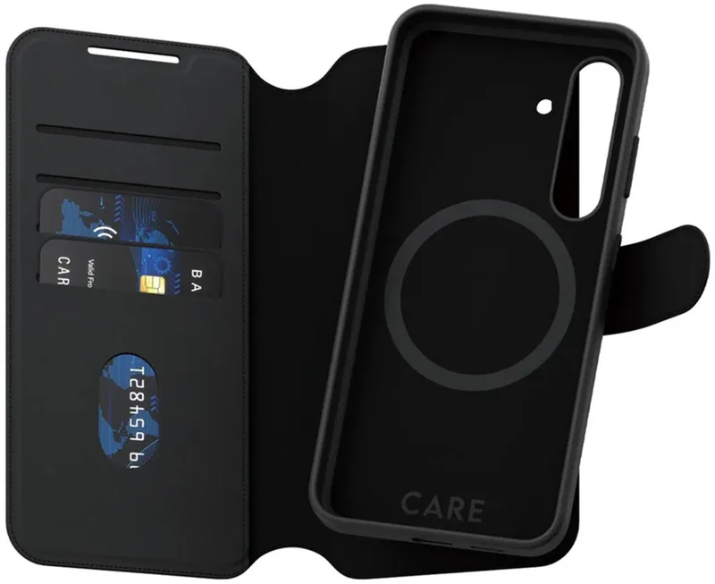 CARE by PanzerGlass Tango 2 in 1 Wallet Case geschikt voor MagSafe geschikt voor Samsung Galaxy S24 Plus - Black by PanzerGlass in Black – product photo